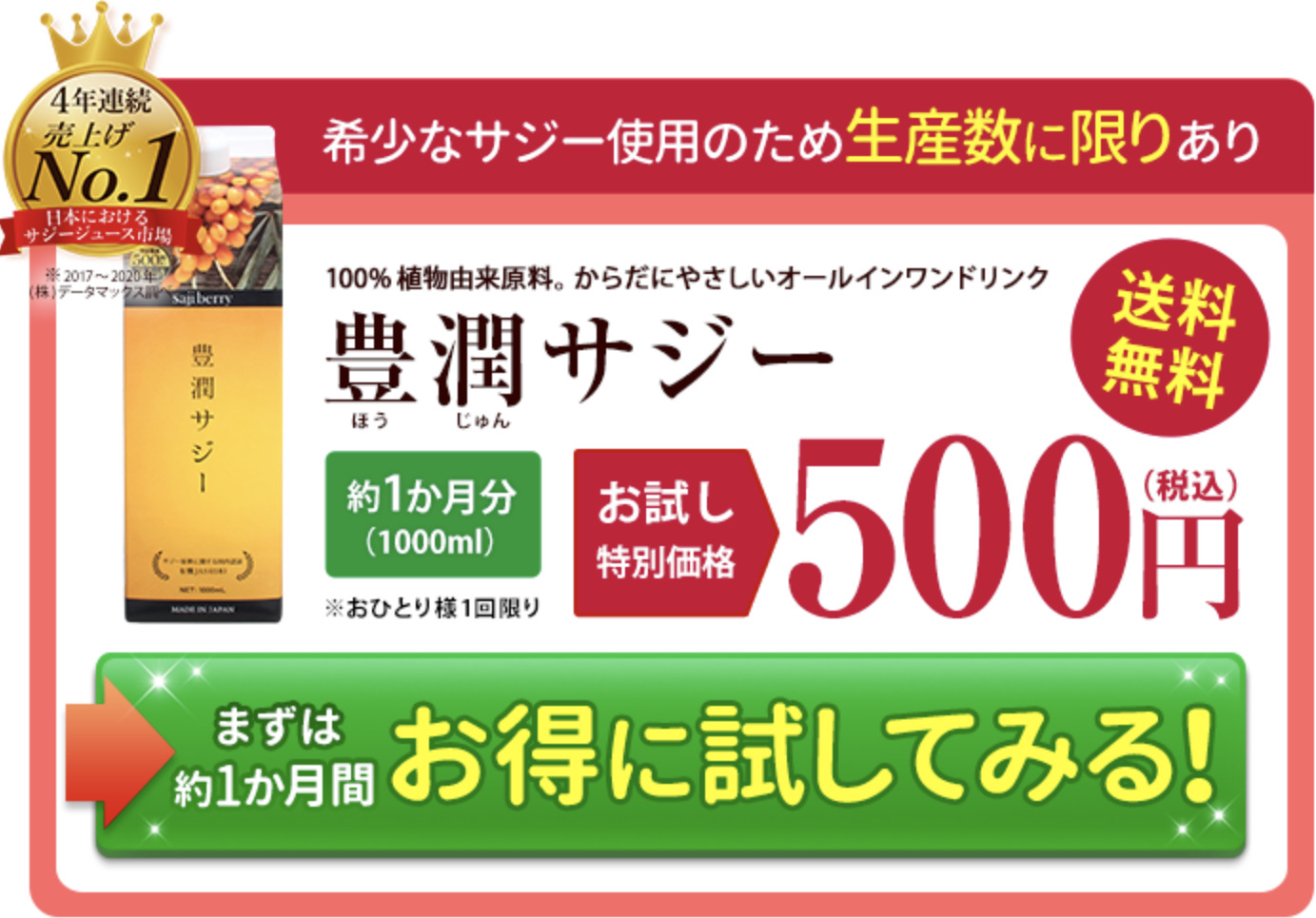 豊潤サジー500円